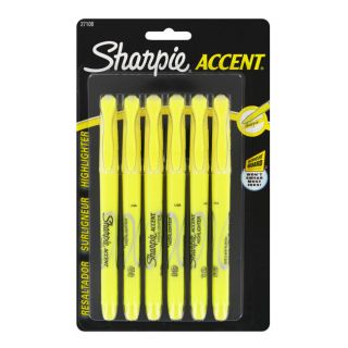 12 Sharpie Accent Yellow Chisel Tip Highlighters New