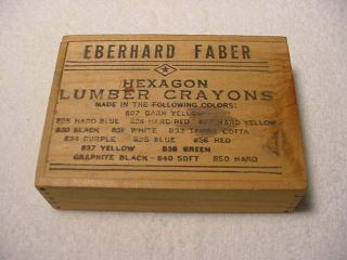 Vintage Eberhard Faber Lumber Crayons Wood Box