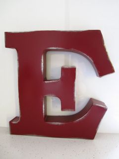 New Industrial Large Red Metal Letter E Vintage Style