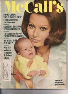 Sophia Loren Baby Joy Edoardo Ponti McCalls 1973 Dr Atkins Diet Mrs