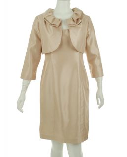 Ellen Tracy Sleeveless Sheath Dress Ruffled Jacket Plus Size 20W