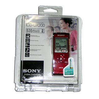 Sony ICD UX200 Digital IC Voice Recorder 2 GB Red New
