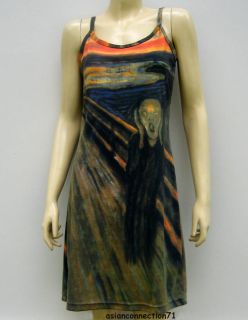 The Scream Edvard Munch New Hand Print PN Fine Art Dress Misses Size M