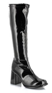 Ellie Black Patent GoGo Boots Sz 7 Costume 60s 70s 80s Disco Retro