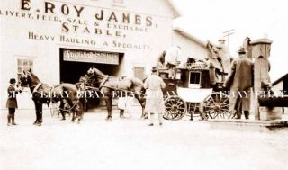 Stagecoach Stage Coach E Roy James Livery Stable Studebaker Wagon