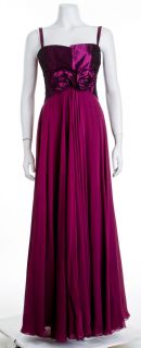 Elie Saab Plum Full Length Rosette Applique Ball Gown Size 38