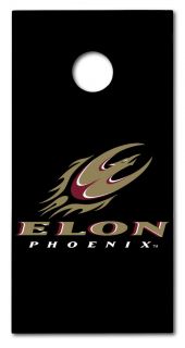 Elon University Cornhole Board Set Black 2x4 Go Phoenix Corn Hole