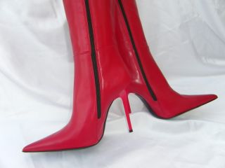 Luxury Stiefel Extreme Stiletto Boots Rot Made in Italy