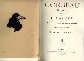 Edgar Poe LE CORBEAU raven Edouard Manet replica 1875 FRENCH + ENGLISH