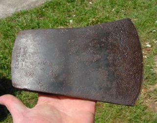 Antique Cast Steel Axe Head Elwell 4 1 2 Pounds Made in England Very