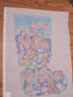 Edie Ginger Angels Heaven Hand Painted Needlepoint Canvas Stocking