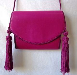 Emanuel UNGARO Vintage Couture Berry Clutch Cross Body Evening Handbag