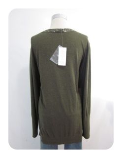 New Eileen Fisher Surplus Green Sequin Boyfriend Cardigan Sweater 3X $
