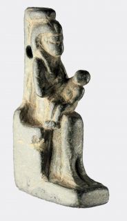 e102 egyptian steatite isis and horus amulet £ 325 a carved dark grey