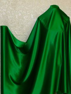100% Silk Charmeuse Fabric Emerald Green Per Yard