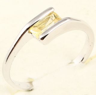 3x6mm Emerald Cut Yellow Sapphire 65 Ring
