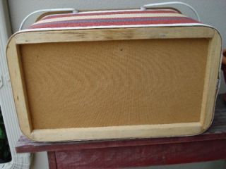 Vintage Redmon Woven Picnic Basket Red White BL Label
