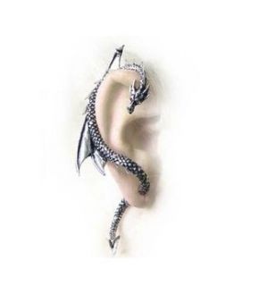  Antique Silver Clip Earrings Ear Cuff Dragon Shape Earring