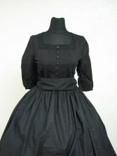 Civil War Reenactment Victorian Mourning Gown 2 Pieces Skirt and Sash