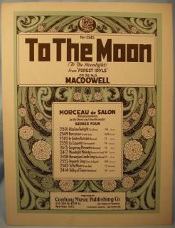 Vintage to The Moon Sheet Music Edward MacDowell