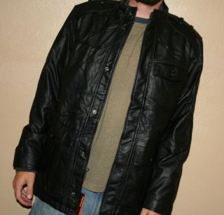 Perry Ellis Principles Mens Moto Black Small Medium Large Coat Jacket