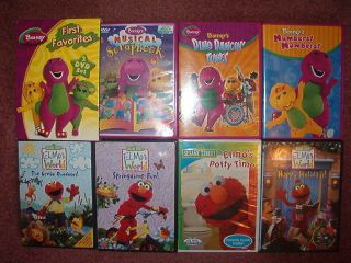 Childrens DVD Lot Elmos Potty Time New Elmos World Barney 3 DVD Set