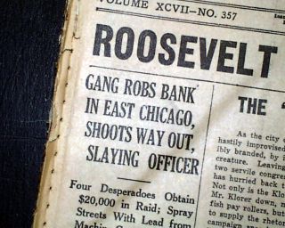 JOHN DILLINGER East Chicago Bank Robbery SHOOTOUT & Babe Ruth 1934 Old