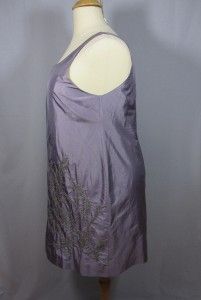Eileen Fisher $238 Kala Embroidered TAFETTA Dress Icy Plum XS s M L XL