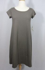 Eileen Fisher $138 Oganic Cotton Cap Sleeve Dress Rye