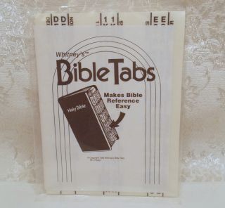 Whitneys Bible Index Tabs Brand New Easy to Read