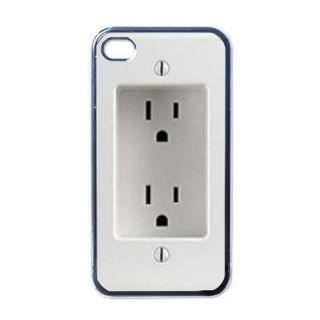 Electrical Outlet Plug in Black Case for iPhone 4
