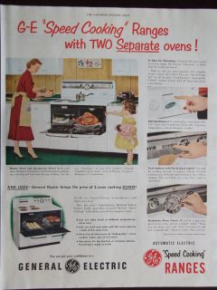 1951 General Electric Speed Cooking Ranges 2 Separate Ovens