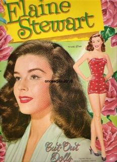 VINTAGE UNCUT 1955 ELAINE STEWART PAPER DOLLS~~#1 REPRO