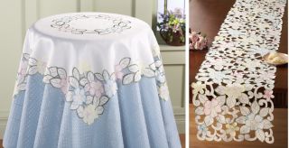 Emily Embroidered Floral Table Linens