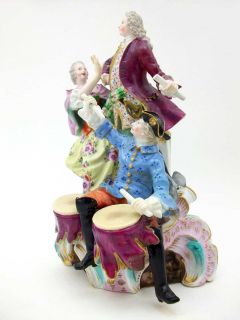 Meissen Drummed Along German Porcelain Figurine Group