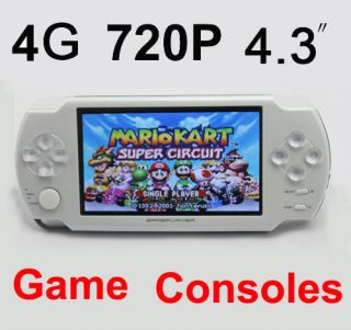 White New 4GB 4 3  MP4 MP5 Player 720P TV Out Game Console System