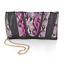 BIG BUDDHA Barbados Clutch with Snake Embossing