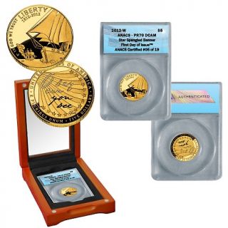 2012 PR70 ANACS FDOI LE 19 Star Spangled Banner $5 Gold Coin