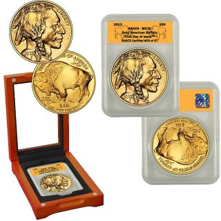 2013 MS70 ANACS FDOI LE of 57 $50 Gold Buffalo Coin