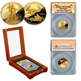2011 ANACS PR70 DCAM FDOI LE of 279 $5 Gold Eagle Coin at