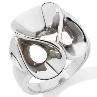 Jewelry Rings Fashion Stately Steel Polished Ribbon Ring