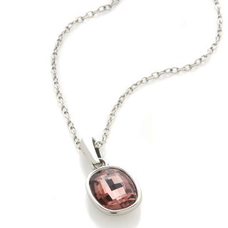 Jewelry Pendants Solitaire Stately Steel Oval Crystal Pendant and
