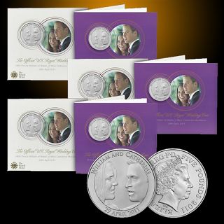 2011 Limited Edition Set of 3 Official Royal Wedding Crown Coins by