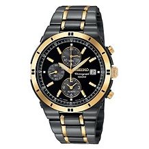 seiko mens black chronograph bracelet watch d 20100812182359927