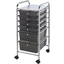 rolling storage cart with 6 drawers smoke d 20100607142536753~6097107w