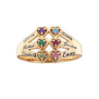 Jewelry Rings Personalized Engravable Family Birthstone Hearts
