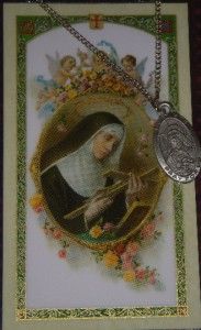 Pewter Metal FEMALE Saint Medal 18 Chain & Laminated Prayer Card Many