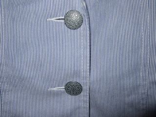 Kenar Short Sleeve Pin Striped Blazer Shirt Sz 8 Med