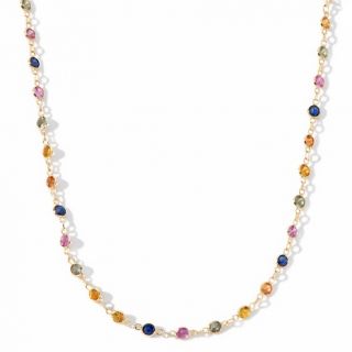  with Carol Brodie 14.18ct Multicolor Round Sapphire 14K 36 Necklace