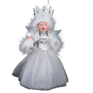  Accents Kurt Adler 13.5 Fabric Silver and White Pixie Ornament